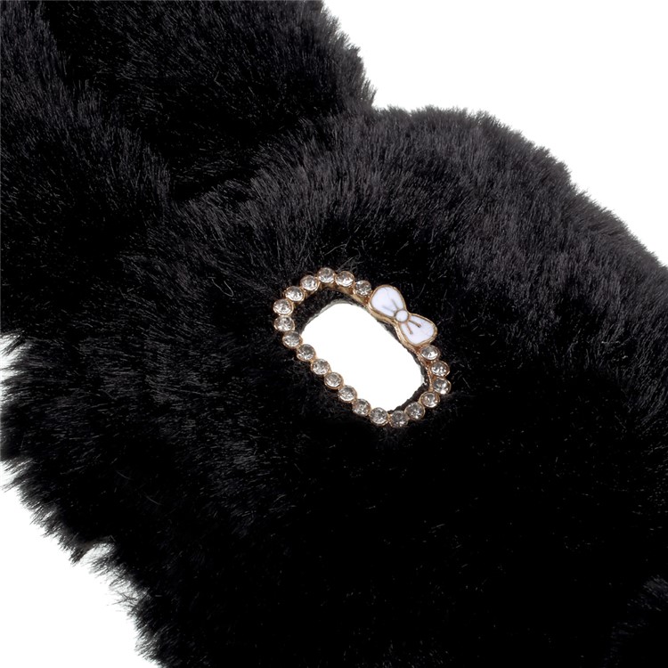 Bunny Shape Rhinestone Fluffy Fur Soft TPU Case for Samsung Galaxy J3 (2017) (EU Version) - Black-6