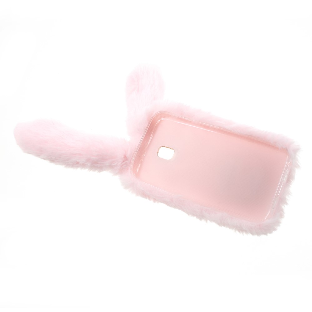 Bunny Design Rhinestone Warm Fur TPU Mobile Casing for Samsung Galaxy J3 (2017) (EU Version) - Pink-5