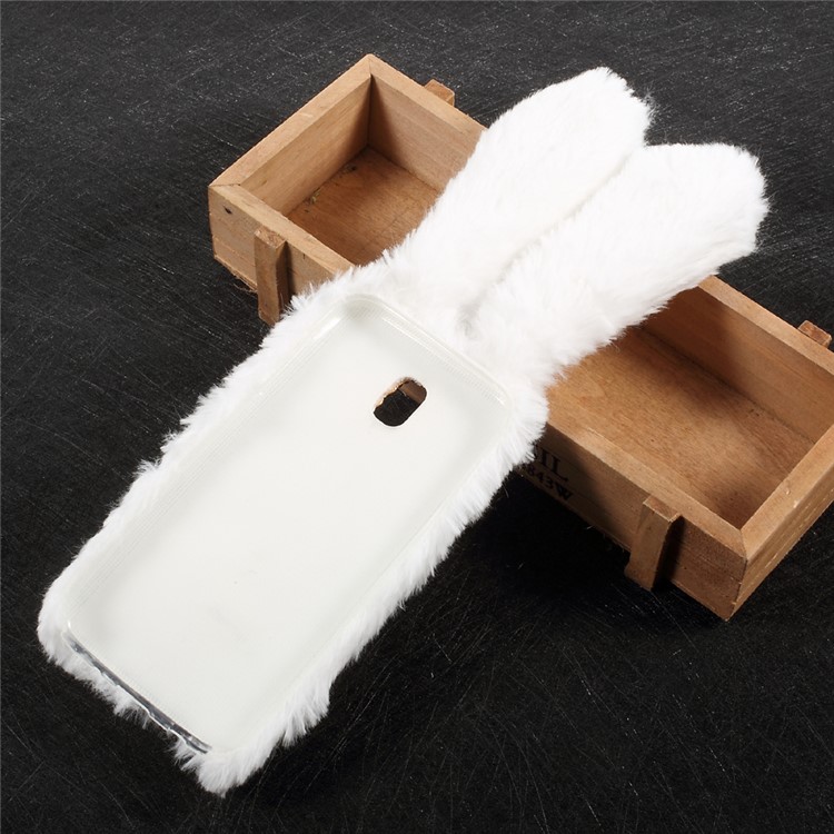 Bunny Design Rhinestone Fluffy TPU Case Cover for Samsung Galaxy J5 (2017) EU Version - White-2