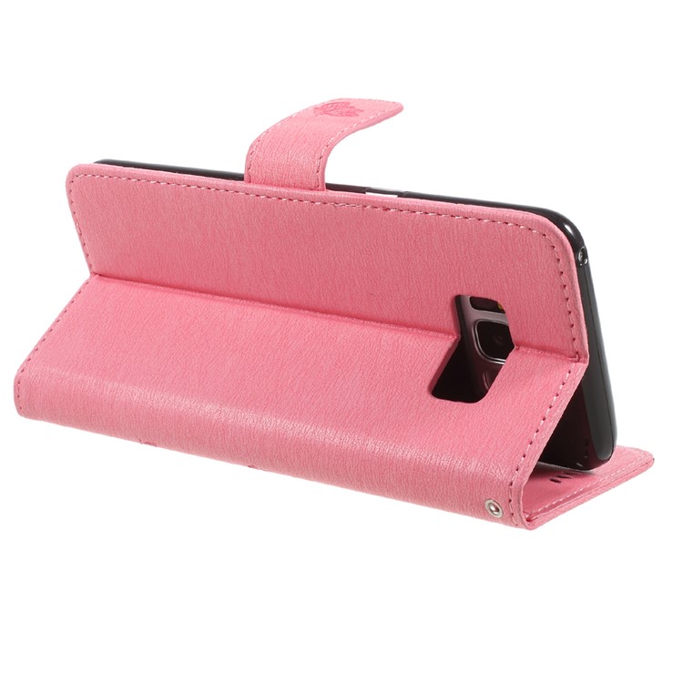 Imprint Elf Butterfly Flowers Magnetic Wallet Leather Stand Case for Samsung Galaxy S8 Plus SM-G955 - Pink-5