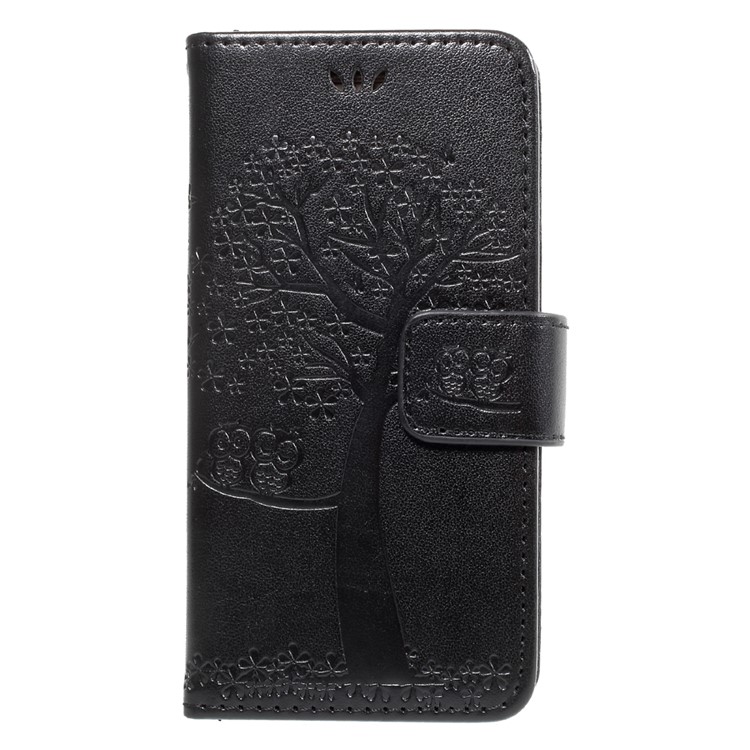 

Imprint Tree Owl Magnetic Wallet PU Leather Stand Case for Samsung Galaxy A3 (2017) - Black