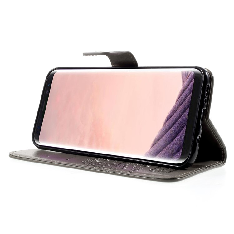 Impressum Baum Eule Magnetische Brieftasche PU-Leder Stand Shell Für Samsung Galaxy S8 Plus SM-G955 - Grau-4