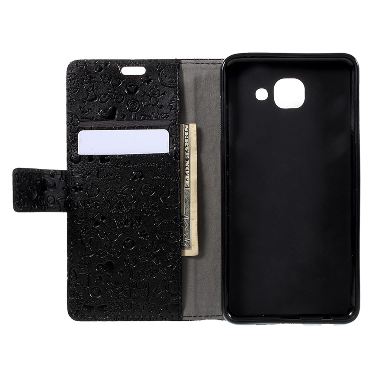 Cartoon Graffiti Wallet Leather Stand Case for Samsung Galaxy J7 Max - Black-5