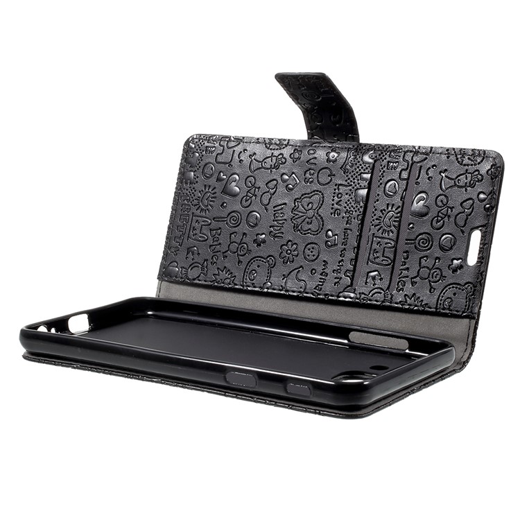 Cartoon Graffiti Wallet Leather Stand Case for Samsung Galaxy J7 Max - Black-6