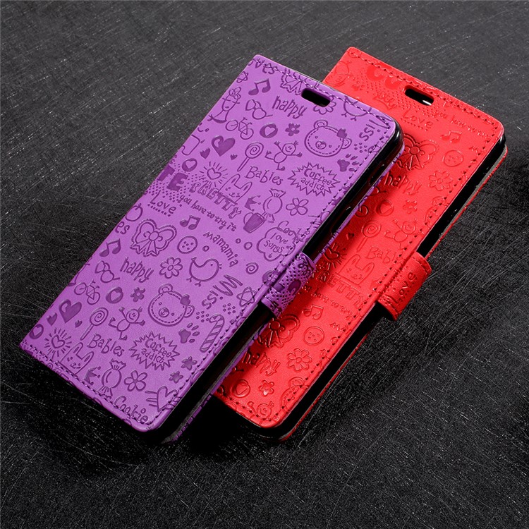 Cartoon Graffiti Wallet Leather Stand Case for Samsung Galaxy J7 Max - Black-7