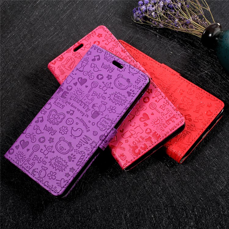 Cartoon Graffiti Wallet Leather Stand Case for Samsung Galaxy J7 Max - Black-8