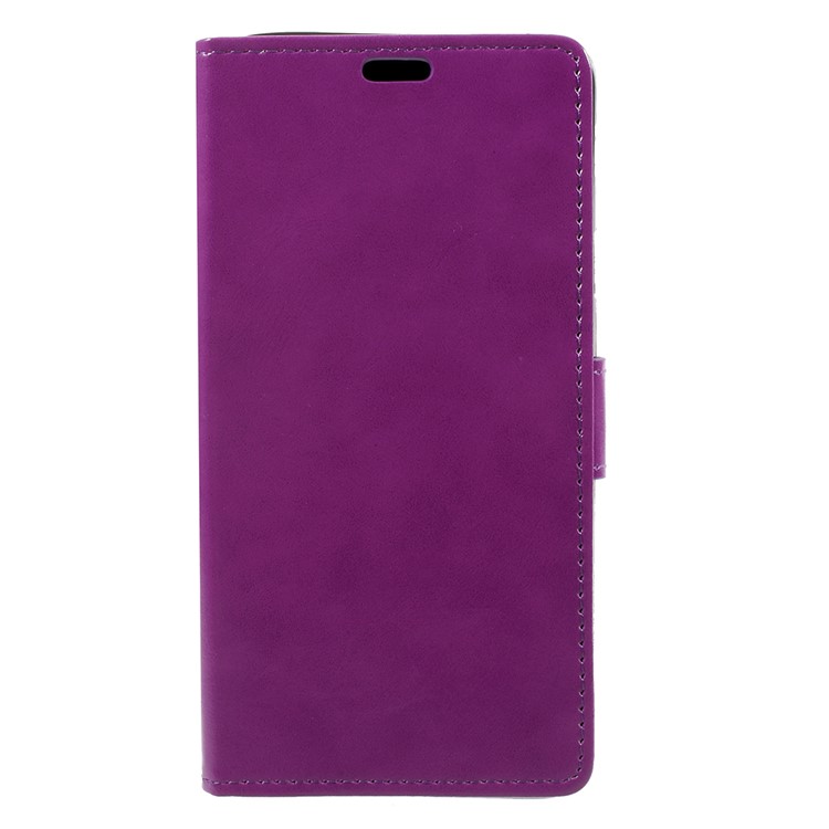 Crazy Horse Stand Wallet Leather Cell Phone Case for Samsung Galaxy J7 Max - Purple-2