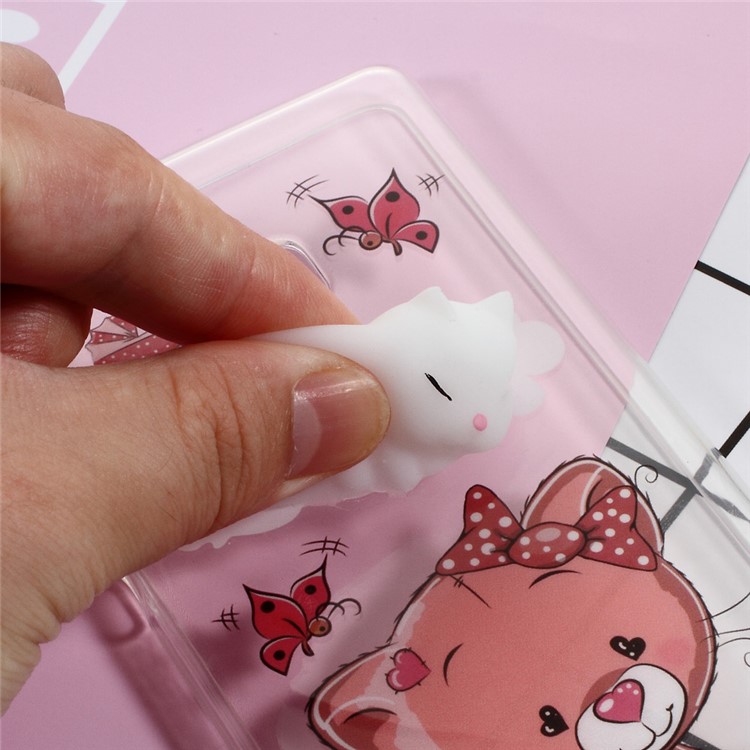 Squishy 3D Silicone Kneading Cat TPU Case Cover for Huawei P9 Lite / G9 Lite - Butterfly and Cat Pattern-6