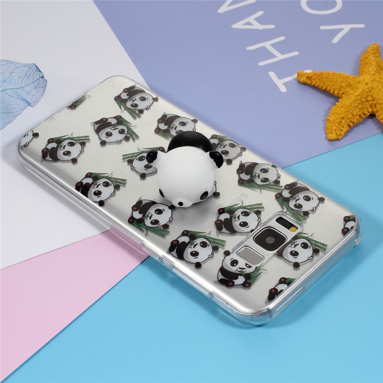 Squishy Soft 3D Silicone Kneading Panda TPU Case for Samsung Galaxy S8+ Plus SM-G955 - Panda Pattern-2