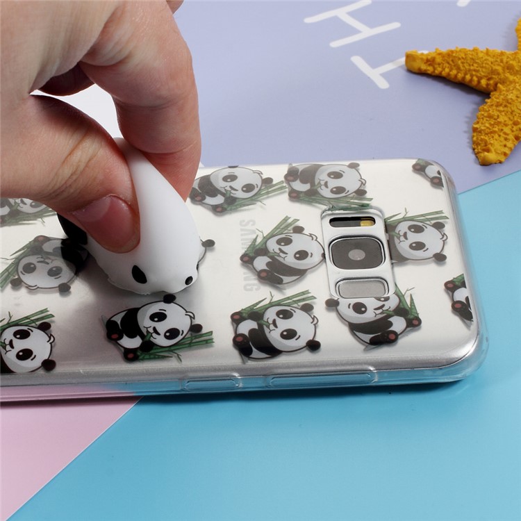 Squishy Soft 3D Silicone Kneading Panda TPU Case for Samsung Galaxy S8+ Plus SM-G955 - Panda Pattern-6
