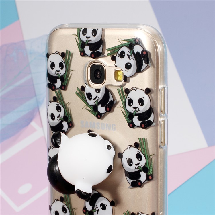 Squishy Soft 3D Silicone Kneading Panda TPU Gel Case for Samsung Galaxy A5 (2017) SM-A520F - Panda Pattern-4