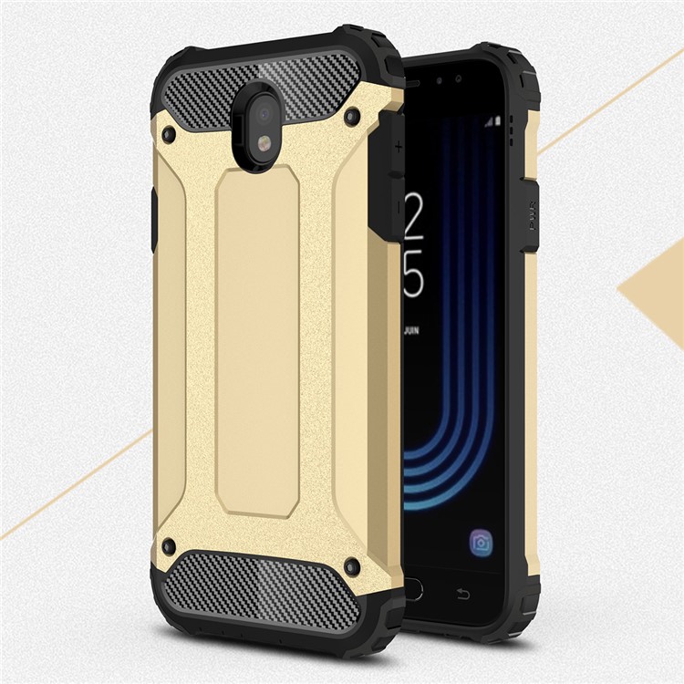 Armor Guard PC + Soft TPU Hybrid Cell Phone Shell for Samsung Galaxy J7 (2017) EU Version - Gold-1