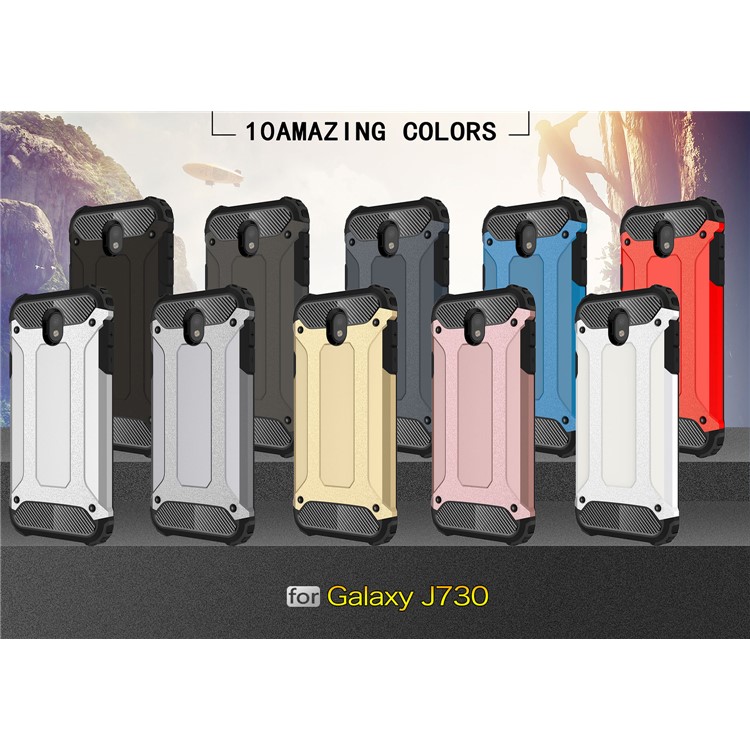 Armor Guard PC + Soft TPU Hybrid Cell Phone Shell for Samsung Galaxy J7 (2017) EU Version - Gold-2