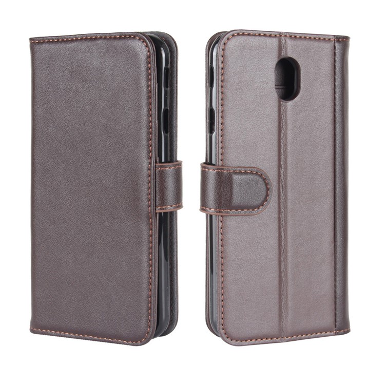 Genuine Split Leather Wallet Phone Case with Stand for Samsung Galaxy J5 (2017) EU / Asia Version - Brown-8