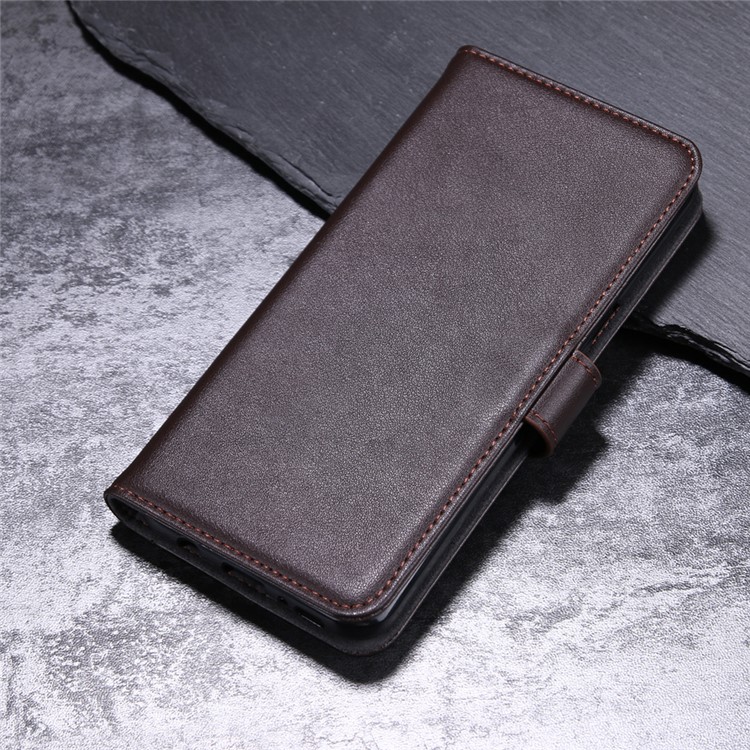 Genuine Split Leather Wallet Phone Case with Stand for Samsung Galaxy J5 (2017) EU / Asia Version - Brown-9