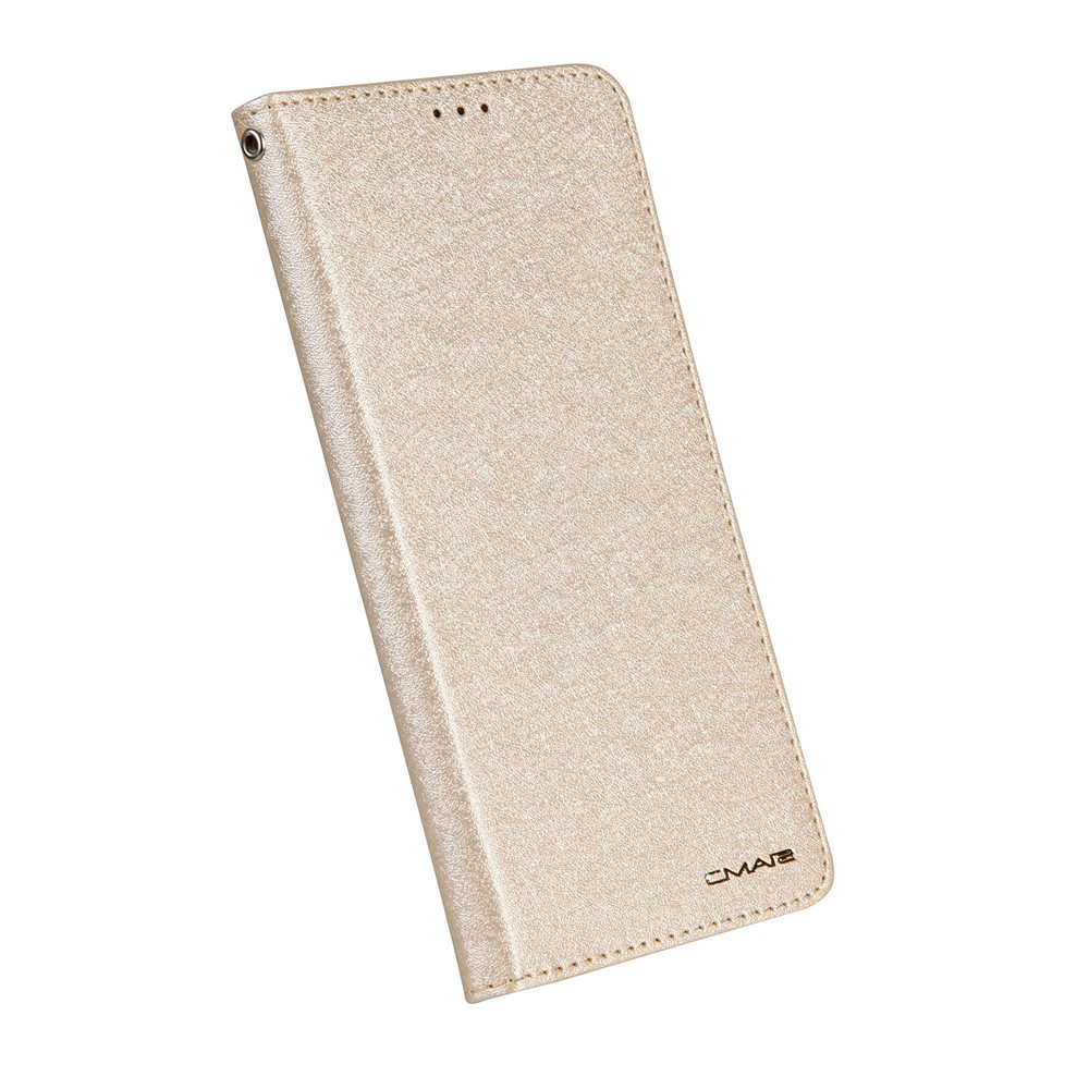 For Samsung Galaxy S8 G950 CMAI2 Series Silk Texture Wallet Stand Leather Case Shell - Gold-11