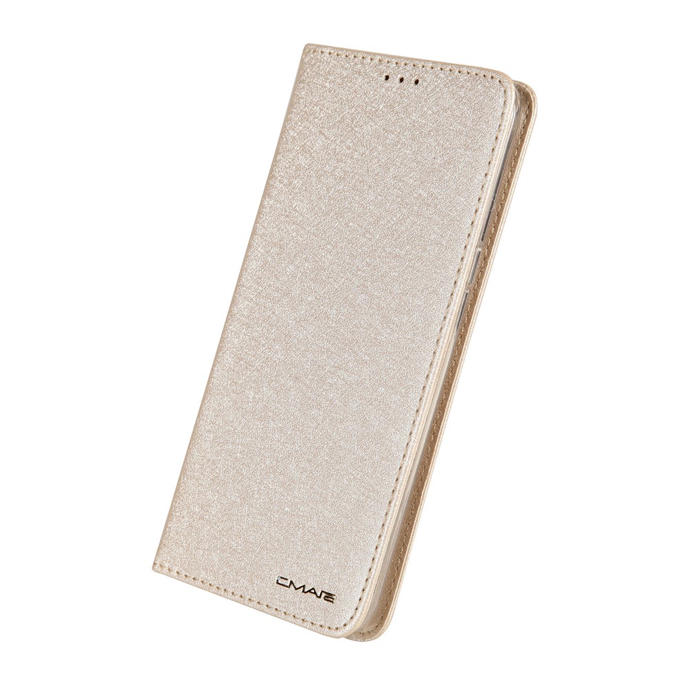 For Samsung Galaxy S8 G950 CMAI2 Series Silk Texture Wallet Stand Leather Case Shell - Gold-12