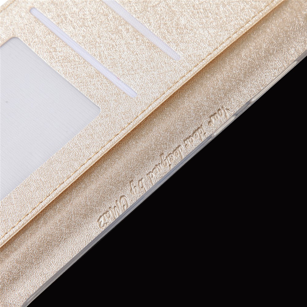 For Samsung Galaxy S8 G950 CMAI2 Series Silk Texture Wallet Stand Leather Case Shell - Gold-15