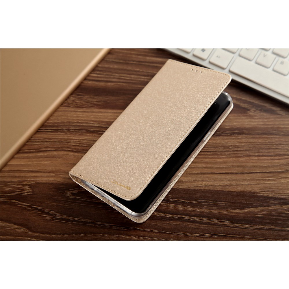 For Samsung Galaxy S8 G950 CMAI2 Series Silk Texture Wallet Stand Leather Case Shell - Gold-17