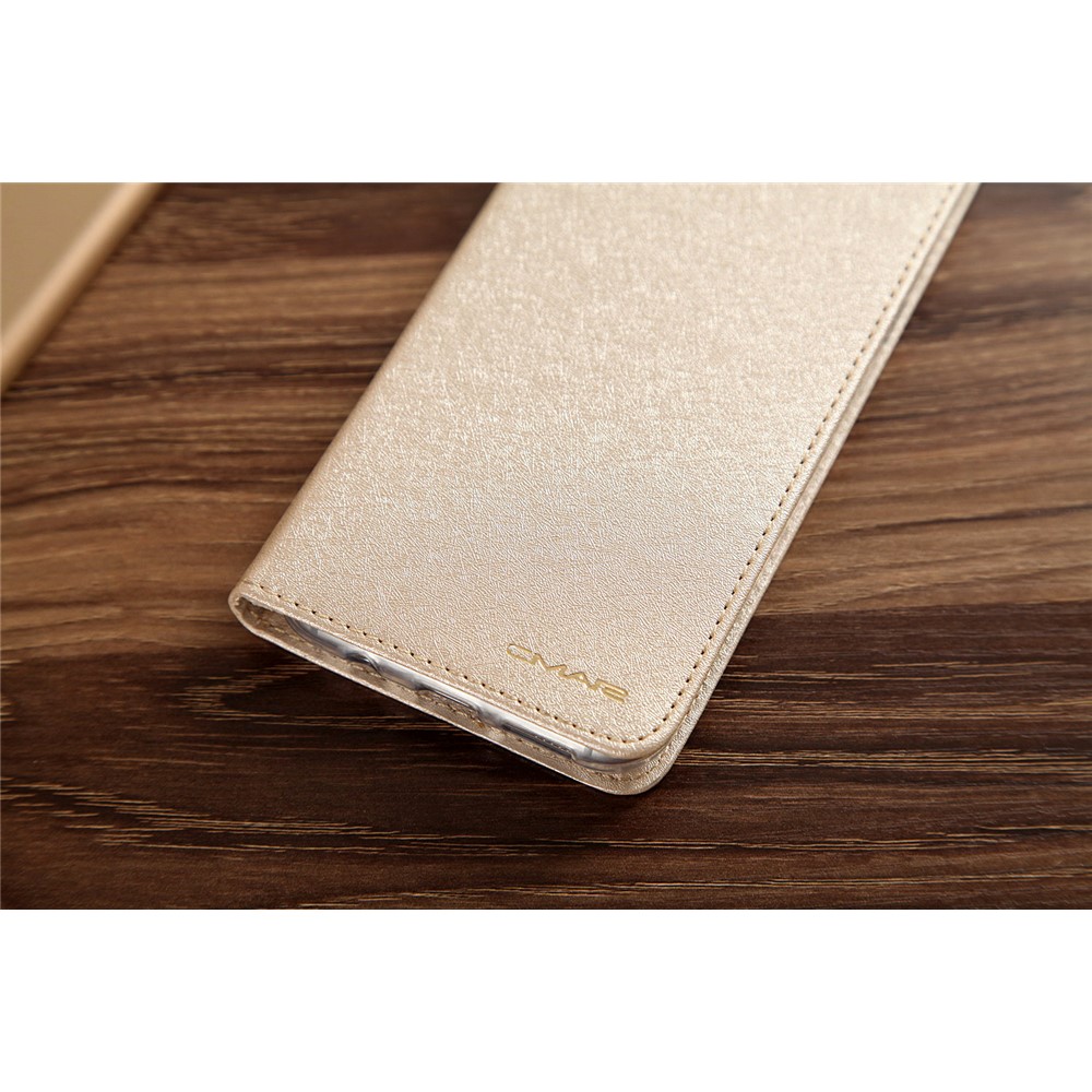 For Samsung Galaxy S8 G950 CMAI2 Series Silk Texture Wallet Stand Leather Case Shell - Gold-18