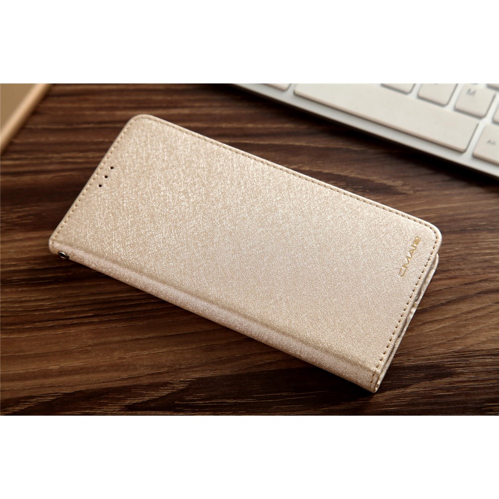 For Samsung Galaxy S8 G950 CMAI2 Series Silk Texture Wallet Stand Leather Case Shell - Gold-19