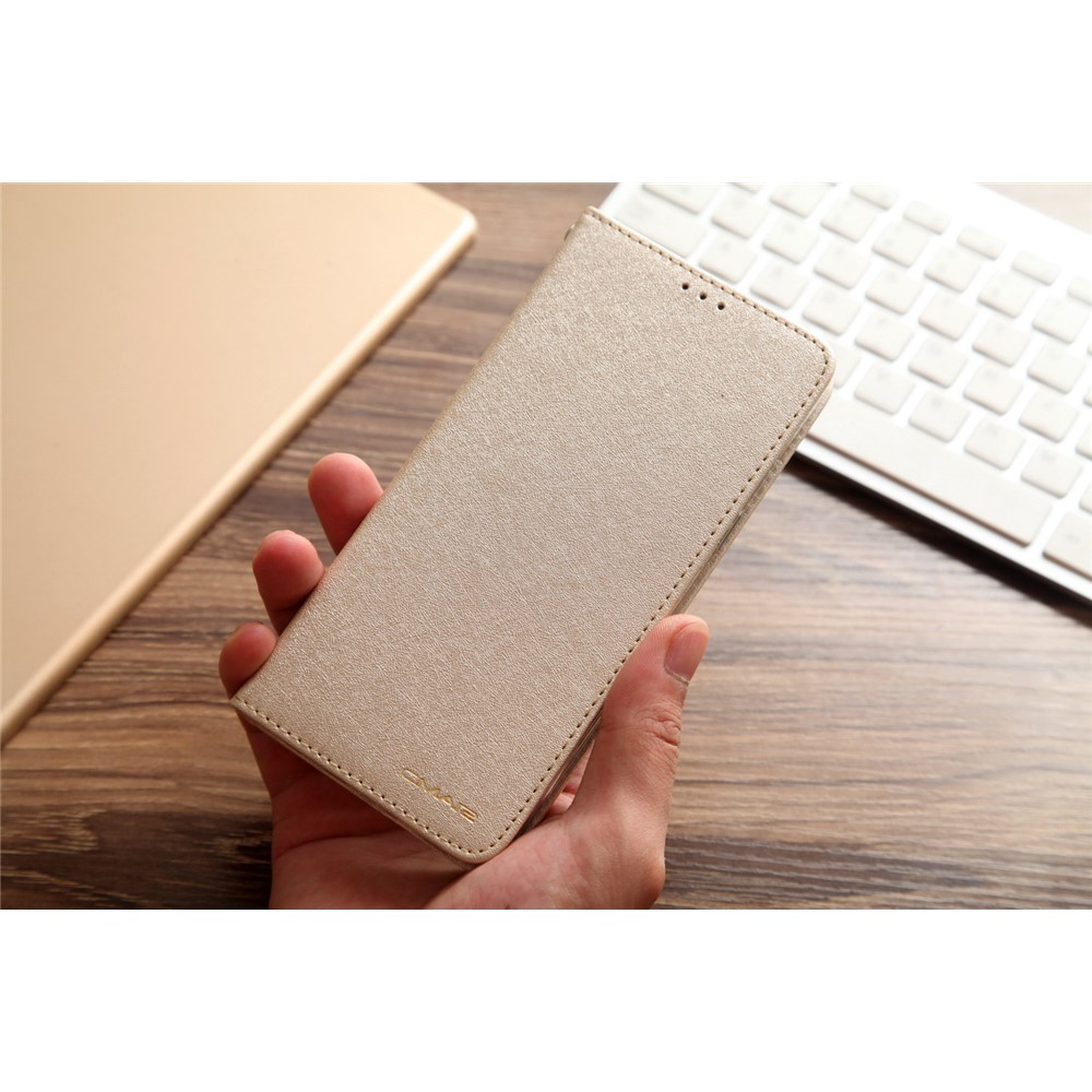 For Samsung Galaxy S8 G950 CMAI2 Series Silk Texture Wallet Stand Leather Case Shell - Gold-22