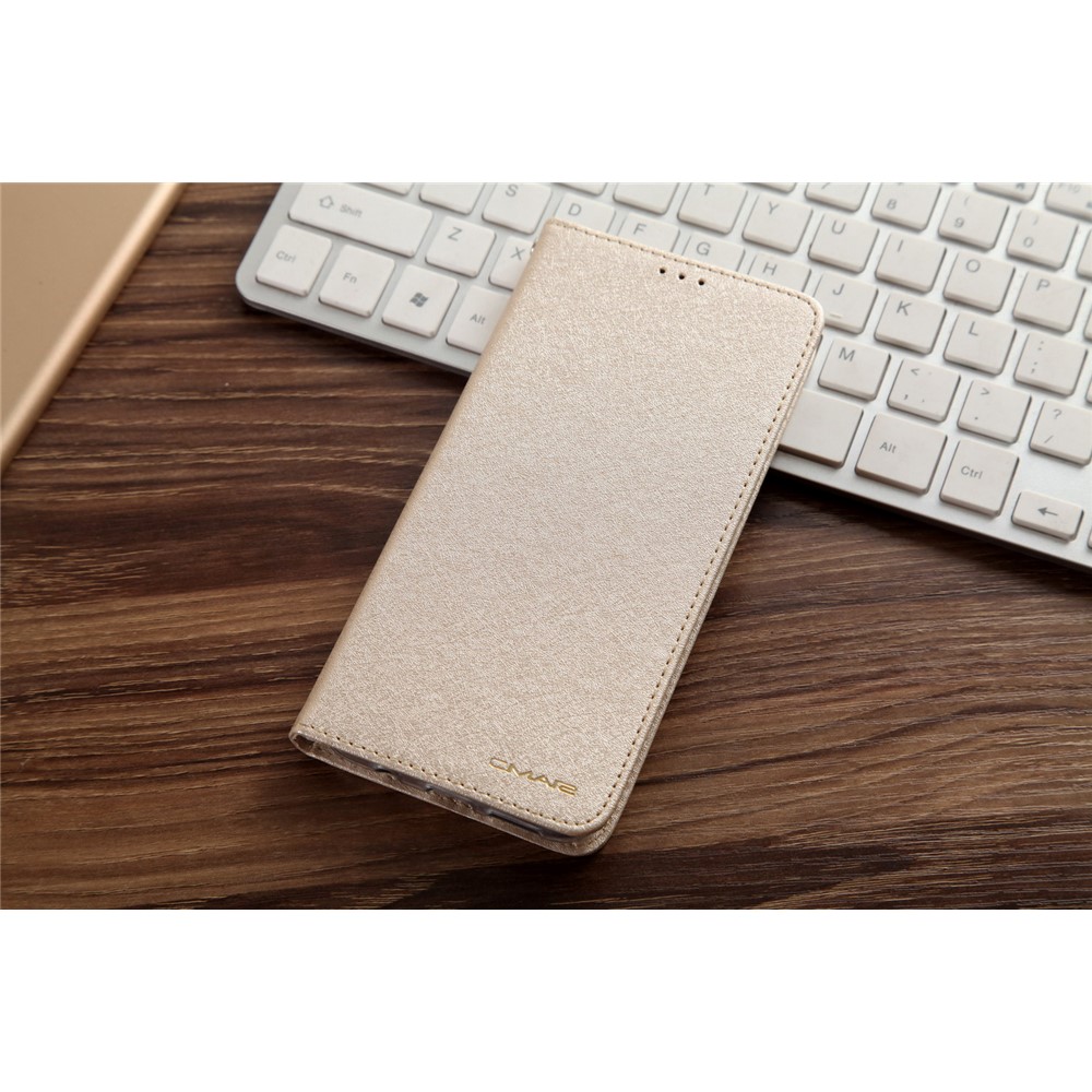 For Samsung Galaxy S8 G950 CMAI2 Series Silk Texture Wallet Stand Leather Case Shell - Gold-25