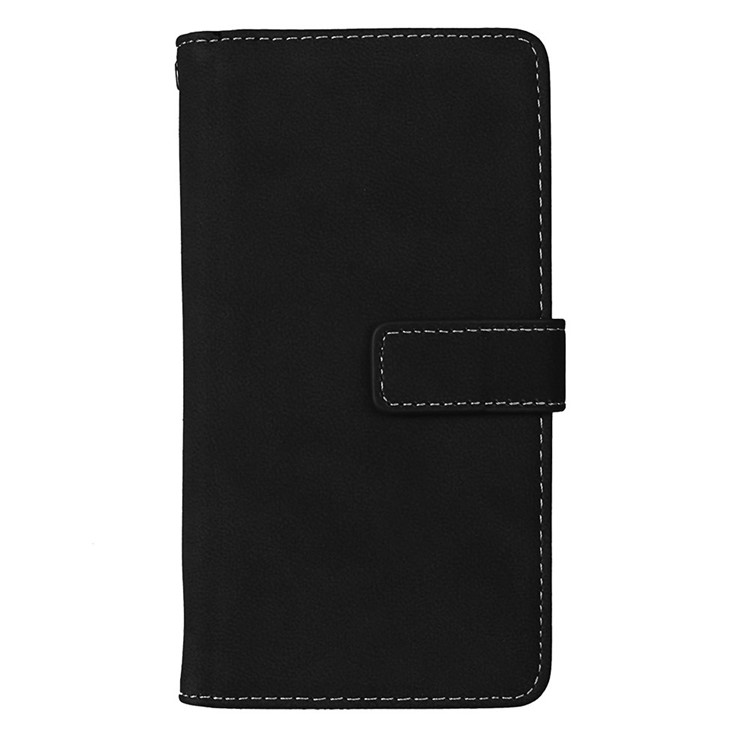 Matte Skin PU Leather Stand Wallet Phone Case with 9 Card Holders for Samsung Galaxy A5 (2017) SM-A520 - Black-3