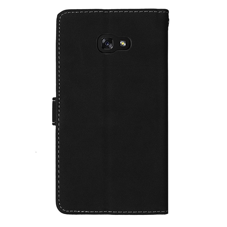 Matte Skin PU Leather Stand Wallet Phone Case with 9 Card Holders for Samsung Galaxy A5 (2017) SM-A520 - Black-4