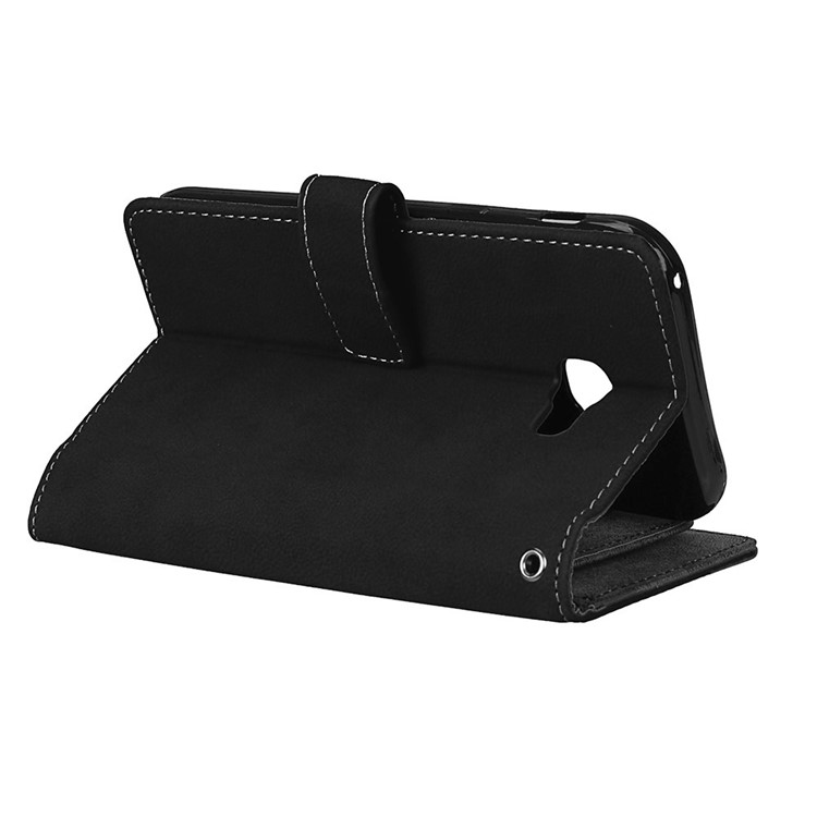 Matte Skin PU Leather Stand Wallet Phone Case with 9 Card Holders for Samsung Galaxy A5 (2017) SM-A520 - Black-7