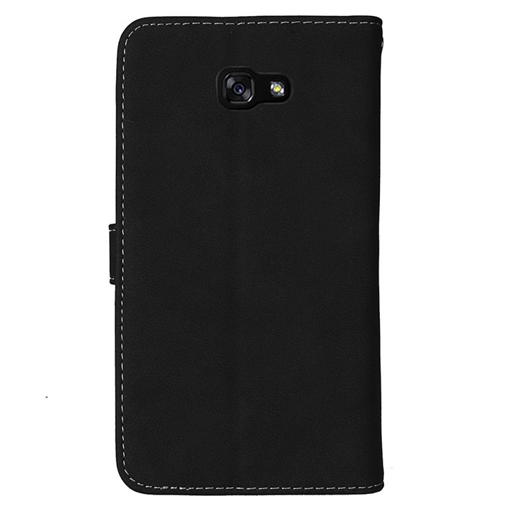 Matte Skin PU Leather Stand Wallet Phone Case with 9 Card Holders for Samsung Galaxy A7 (2017) SM-A720F - Black-4