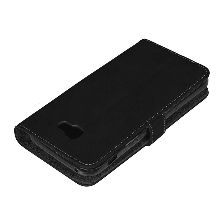 Matte Skin PU Leather Stand Wallet Phone Case with 9 Card Holders for Samsung Galaxy A7 (2017) SM-A720F - Black-5