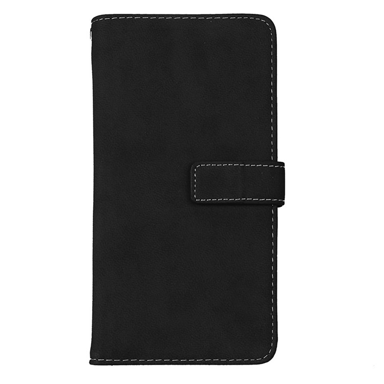 Matte Skin PU Leather Stand Wallet Phone Protection Cover with 9 Card Slots for Samsung Galaxy C9 Pro - Black-3