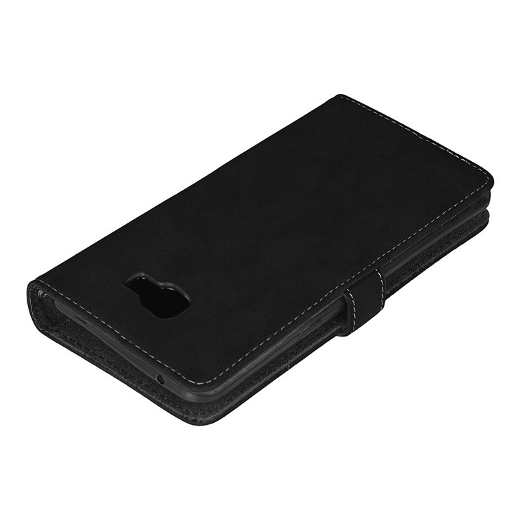 Matte Skin PU Leather Stand Wallet Phone Protection Cover with 9 Card Slots for Samsung Galaxy C9 Pro - Black-5