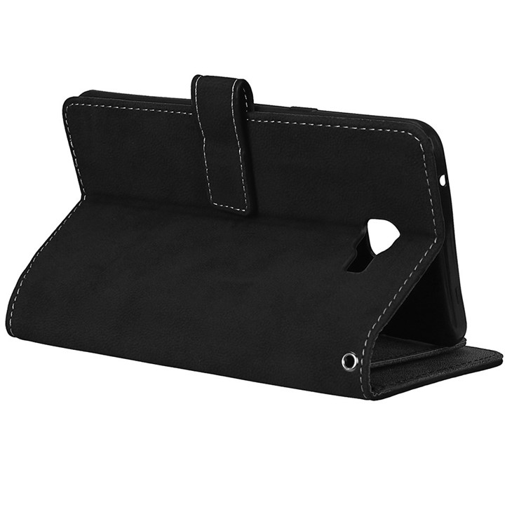 Matte Skin PU Leather Stand Wallet Phone Protection Cover with 9 Card Slots for Samsung Galaxy C9 Pro - Black-7