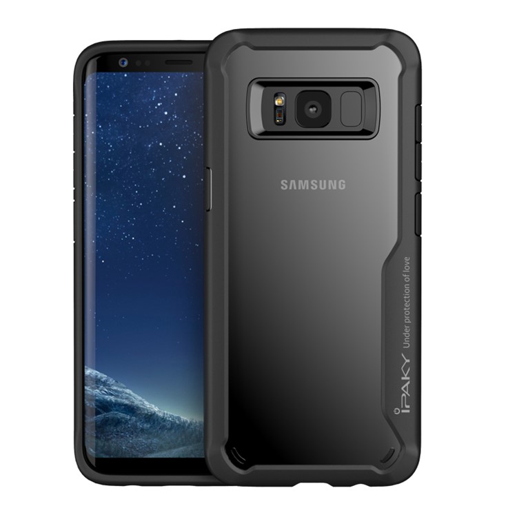 IPAKY Anti-drop PC + TPU Hybrid Case for Samsung Galaxy S8 Plus G955 - Black-1