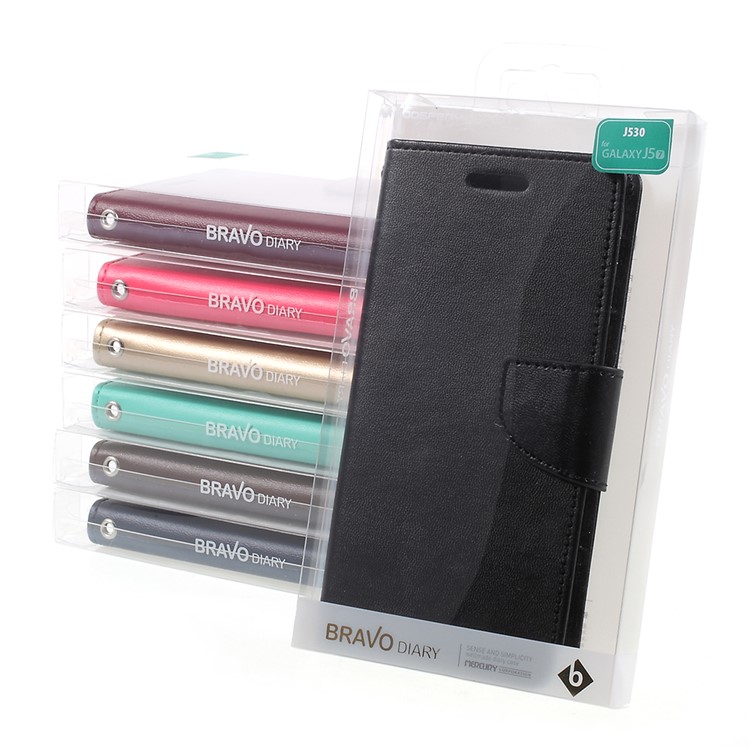 MERCURY GOOSPERY Bravo Diary Leather Wallet Case for Samsung Galaxy J5 (2017) A530 - Black-10