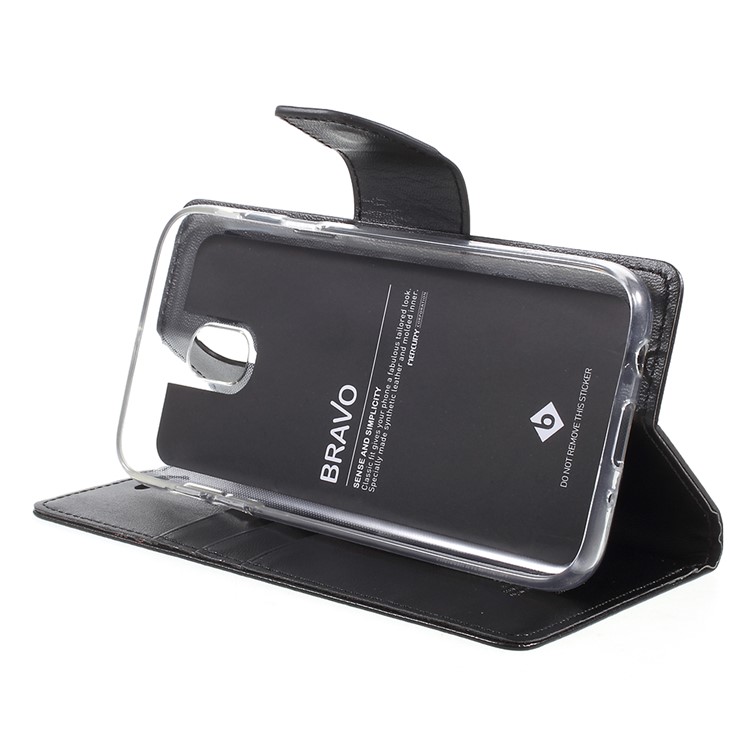 MERCURY GOOSPERY Bravo Diary Leather Wallet Case for Samsung Galaxy J5 (2017) A530 - Black-3
