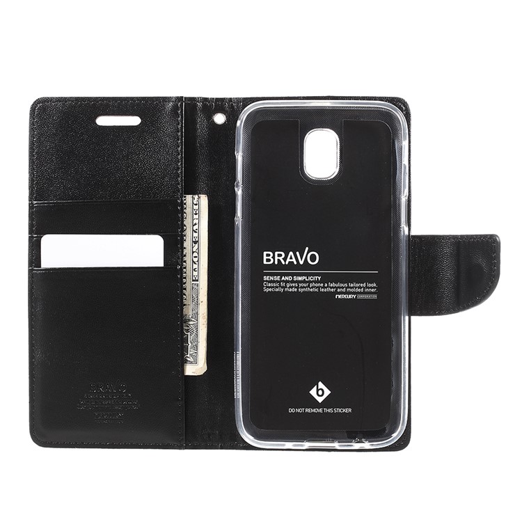 MERCURY GOOSPERY Bravo Diary Leather Wallet Case for Samsung Galaxy J5 (2017) A530 - Black-5