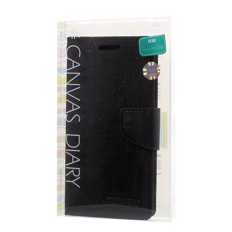 MERCURY GOOSPERY Canvas Diary Leather Case for Samsung Galaxy J5 (2017) - Black-10