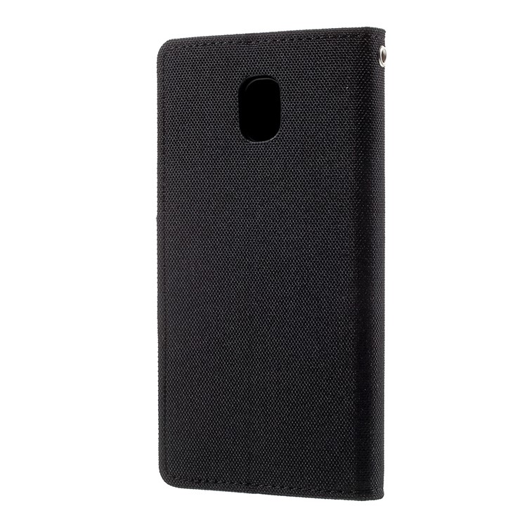 MERCURY GOOSPERY Canvas Diary Leather Case for Samsung Galaxy J5 (2017) - Black-3