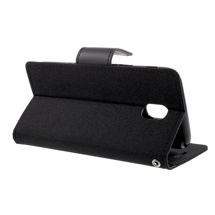 MERCURY GOOSPERY Canvas Diary Leather Case for Samsung Galaxy J5 (2017) - Black-4