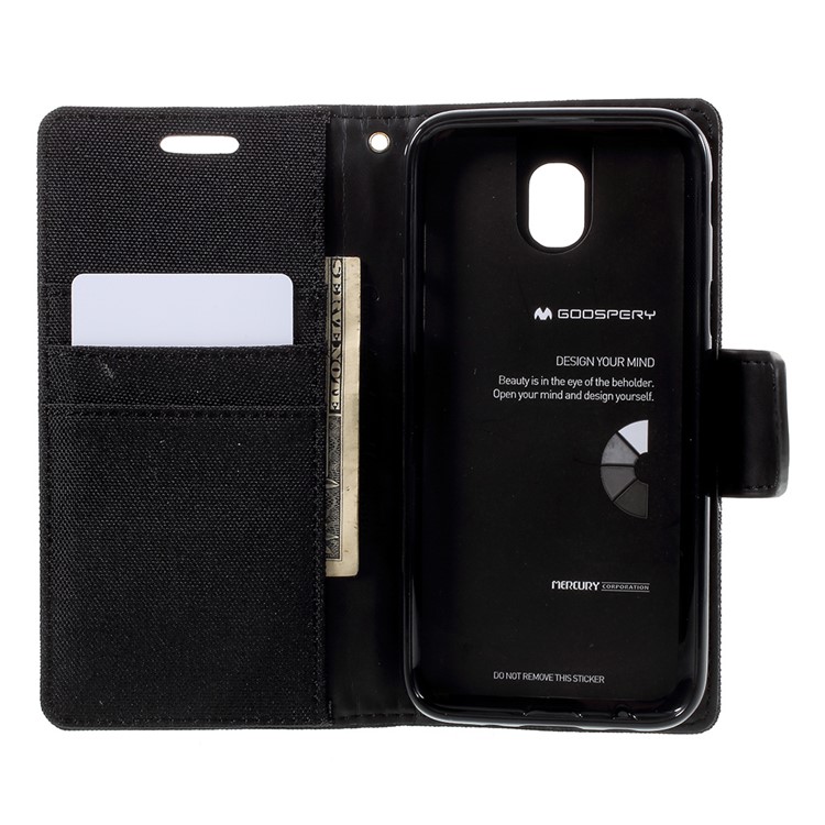 MERCURY GOOSPERY Canvas Diary Leather Case for Samsung Galaxy J5 (2017) - Black-5