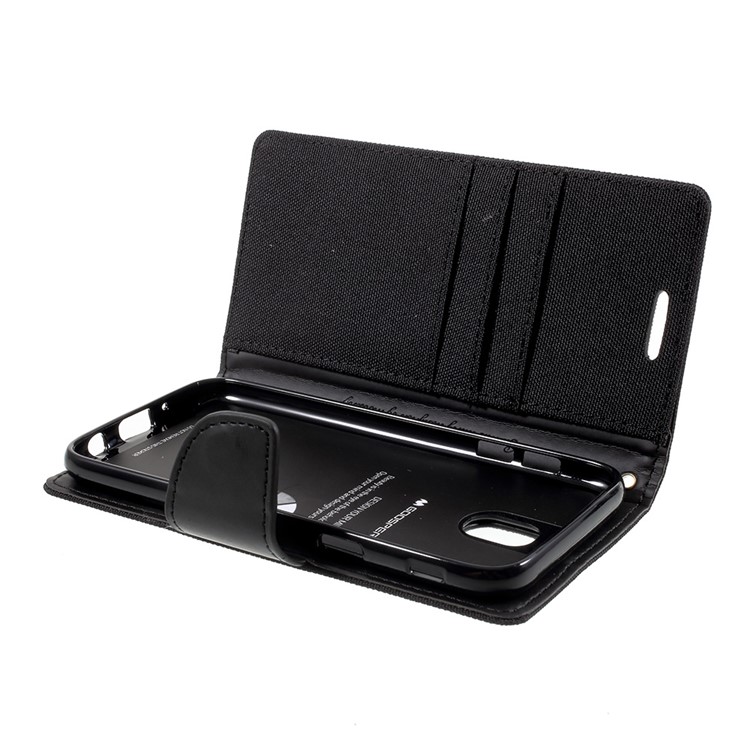 MERCURY GOOSPERY Canvas Diary Leather Case for Samsung Galaxy J5 (2017) - Black-6