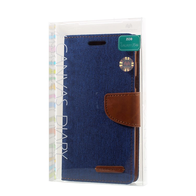 MERCURY GOOSPERY Canvas Diary Leather Case Protector for Samsung Galaxy J5 (2017) EU Version - Baby Blue-6