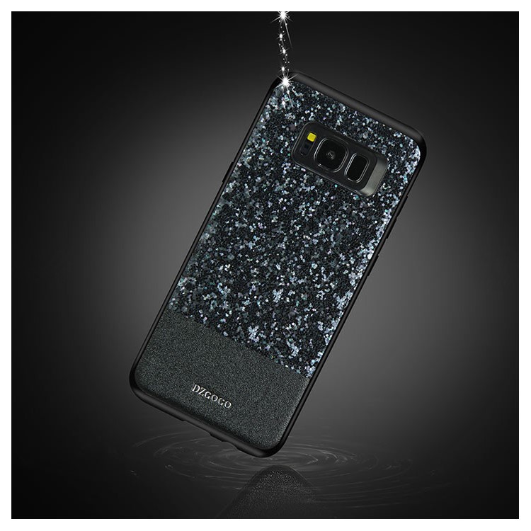 DZGOGO Bling Bling Series PU Leather Coated Bling Sequins PC + TPU Case for Samsung Galaxy S8+ G955 - Black-1