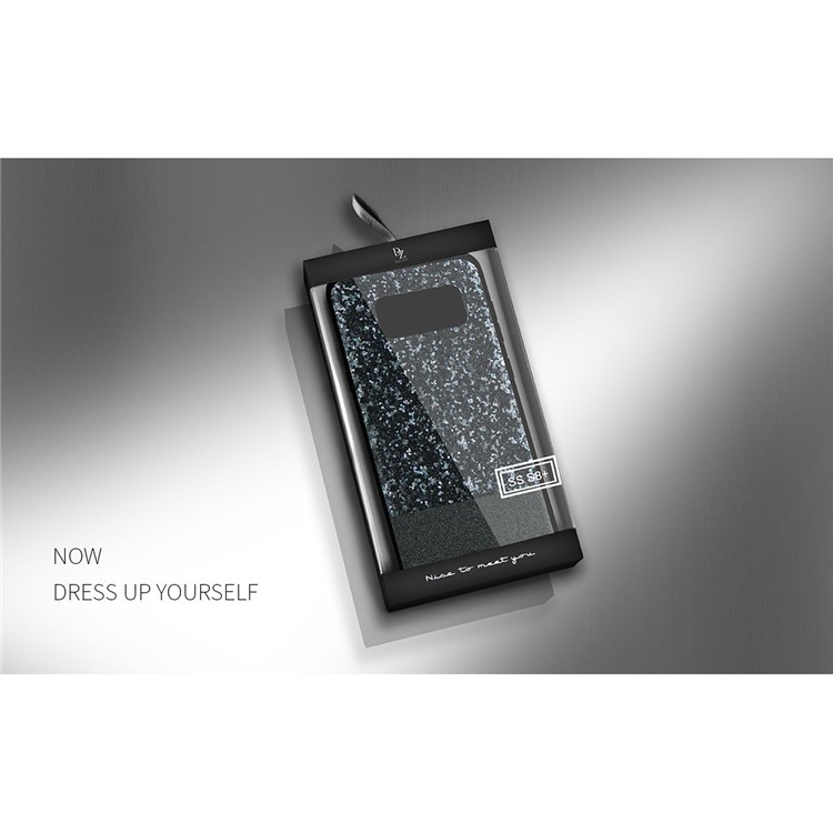 DZGOGO Bling Bling Series PU Leather Coated Bling Sequins PC + TPU Case for Samsung Galaxy S8+ G955 - Black-10