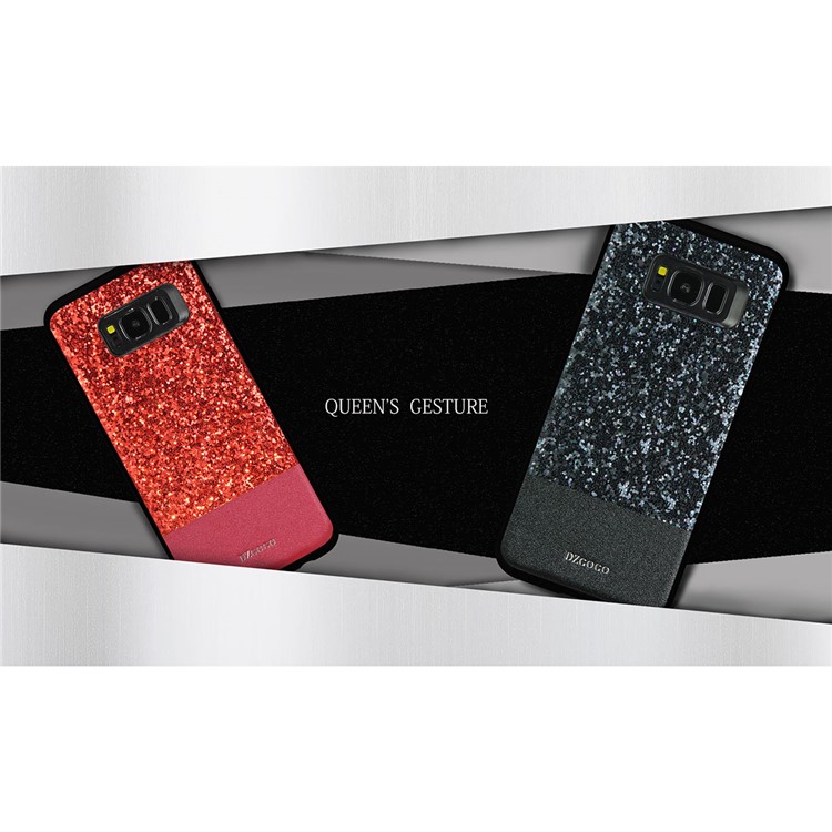 DZGOGO Bling Bling Series PU Leather Coated Bling Sequins PC + TPU Case for Samsung Galaxy S8+ G955 - Black-2