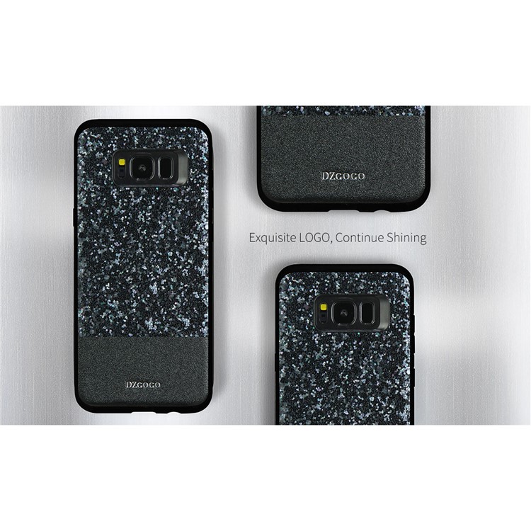 DZGOGO Bling Bling Series PU Leather Coated Bling Sequins PC + TPU Case for Samsung Galaxy S8+ G955 - Black-3