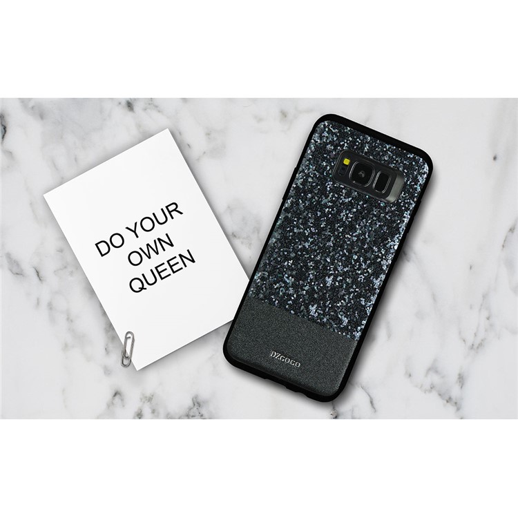 DZGOGO Bling Bling Series PU Leather Coated Bling Sequins PC + TPU Case for Samsung Galaxy S8+ G955 - Black-9